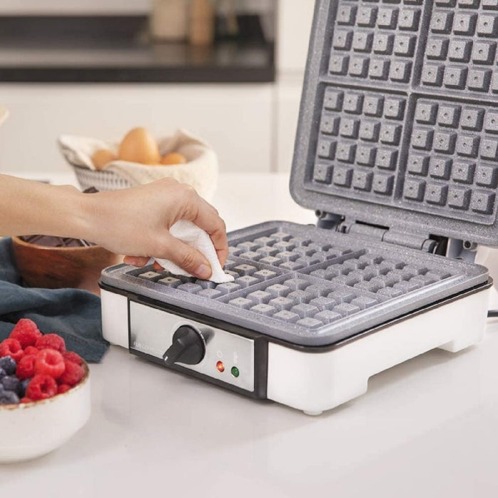 Aparat de făcut vafe, Cecotec, Fun GofreStone 4Inox, inox, negru