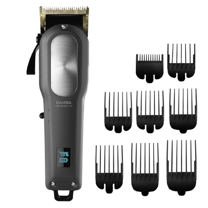 Mașină de tuns păr, Cecotec Bamba PrecisionCare Proclipper Titanium, lame titan, 2000 mAh