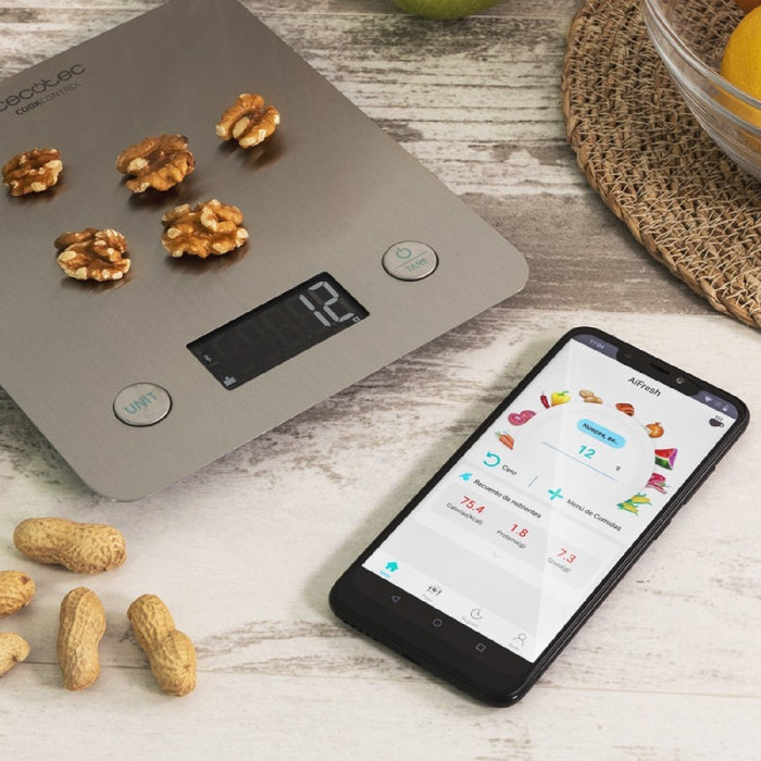 Cântar de bucătărie, Cecotec Cook Control 10000, Bluetooth, oțel inoxidabil