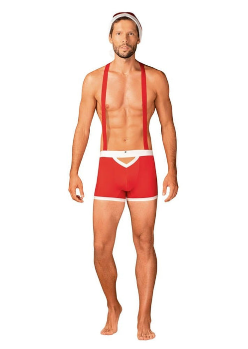 Costum Moș Crăciun, Obsessive, set S/M, roșu