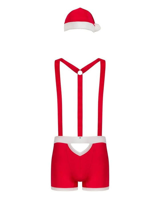Costum Moș Crăciun, Obsessive, set S/M, roșu