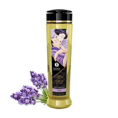 Ulei de masaj erotic, Shunga, 240 ml, aromă lavandă