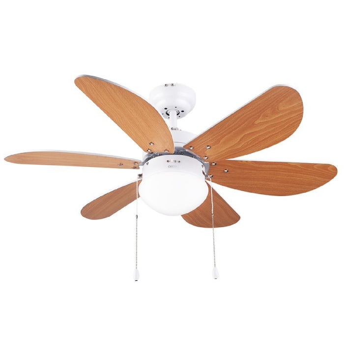 Ventilator cu lampă, Cecotec EnergySilence Aero 360, alb și lemn, 92 cm