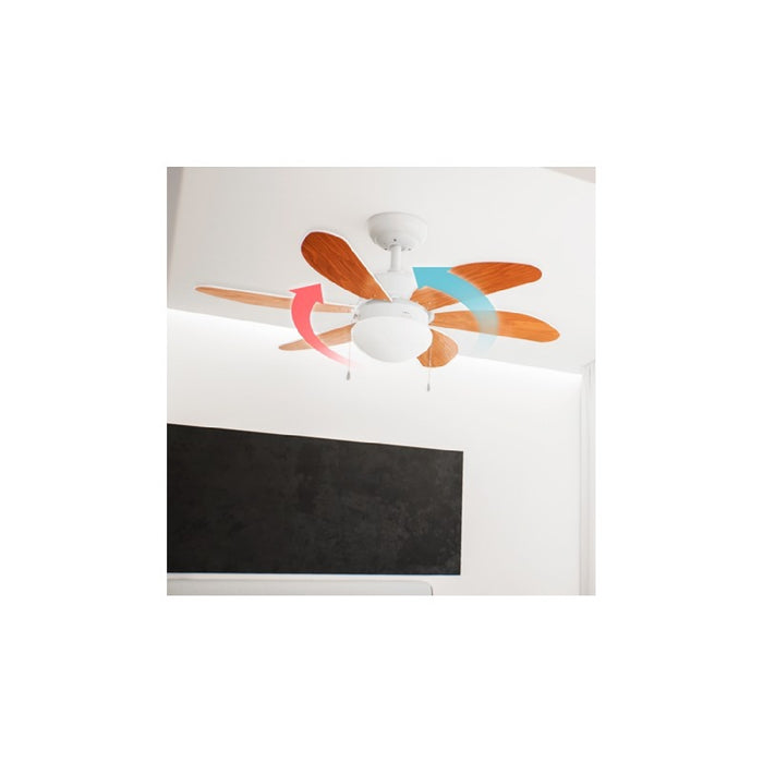 Ventilator cu lampă, Cecotec EnergySilence Aero 360, alb și lemn, 92 cm