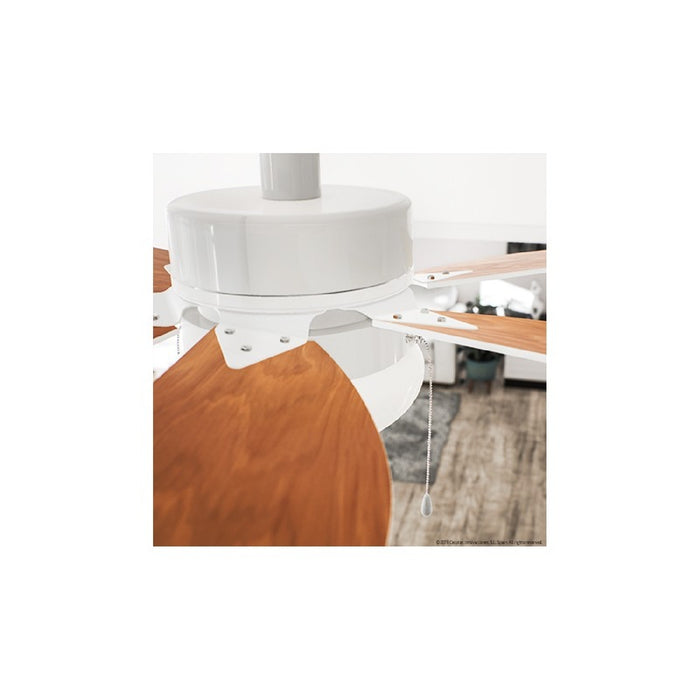 Ventilator cu lampă, Cecotec EnergySilence Aero 360, alb și lemn, 92 cm