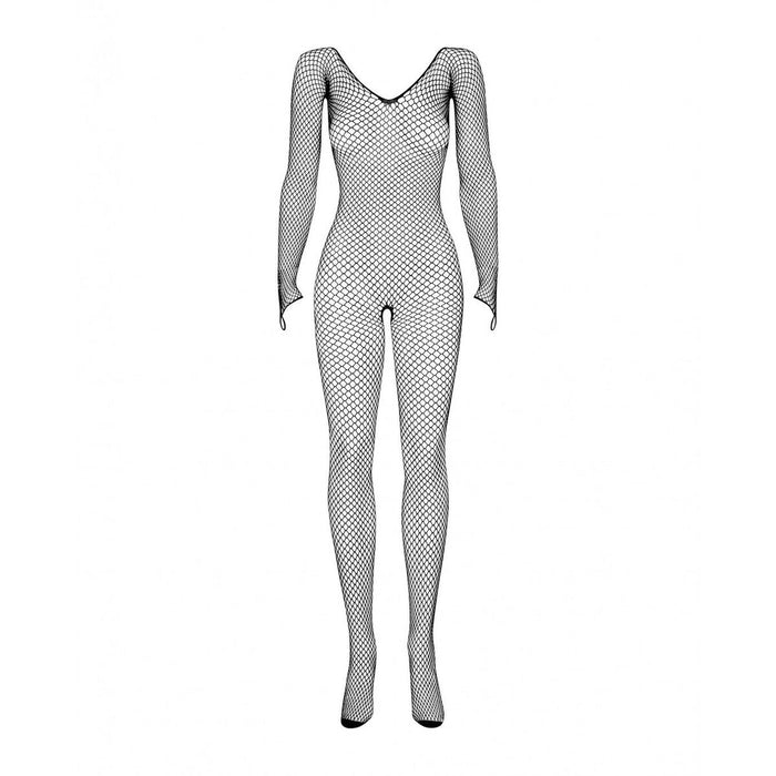 Bodystocking Obsessive N109 negru, open mesh, mărime S/M/L