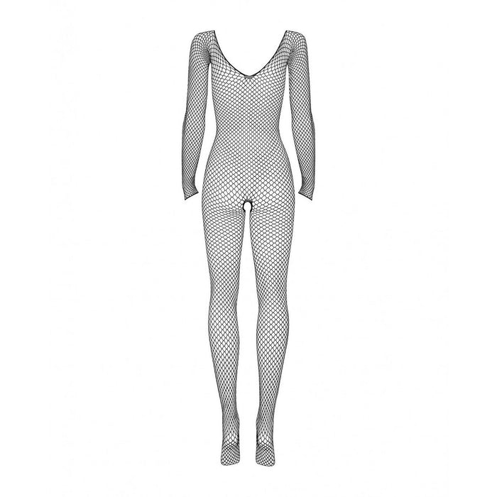 Bodystocking Obsessive N109 negru, open mesh, mărime S/M/L