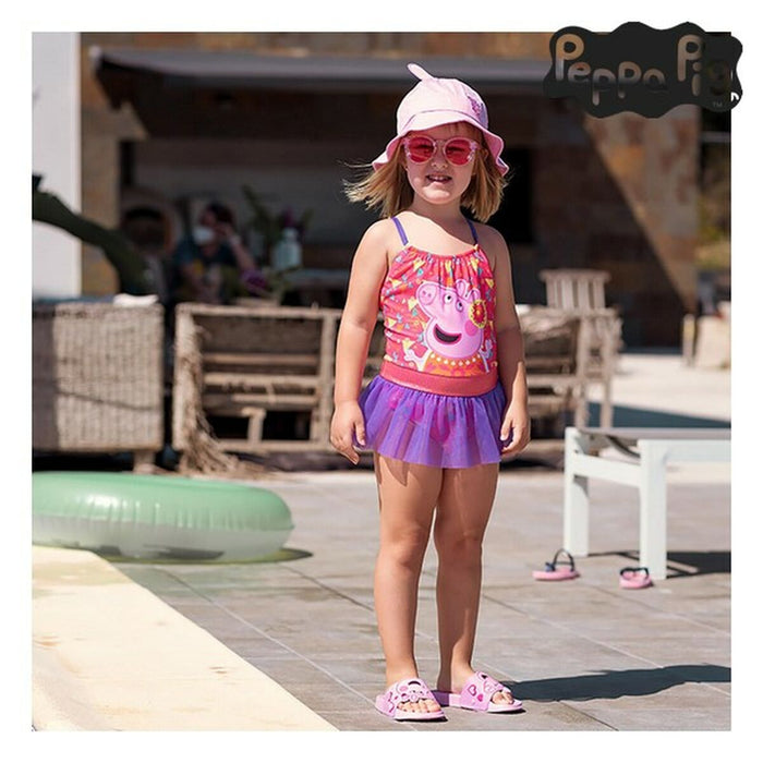 Costum de baie fete, Peppa Pig, roz, tutu