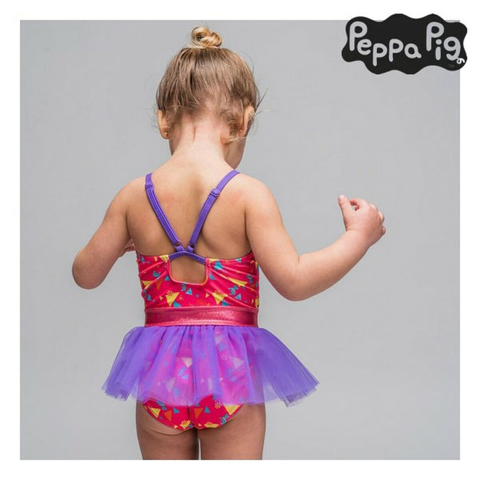 Costum de baie fete, Peppa Pig, roz, tutu