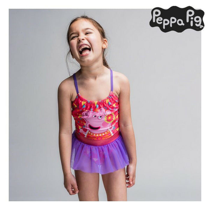 Costum de baie fete, Peppa Pig, roz, tutu
