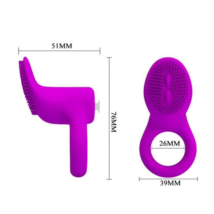 Inel Vibrator, Pretty Love Cobra, Silicon, Violet