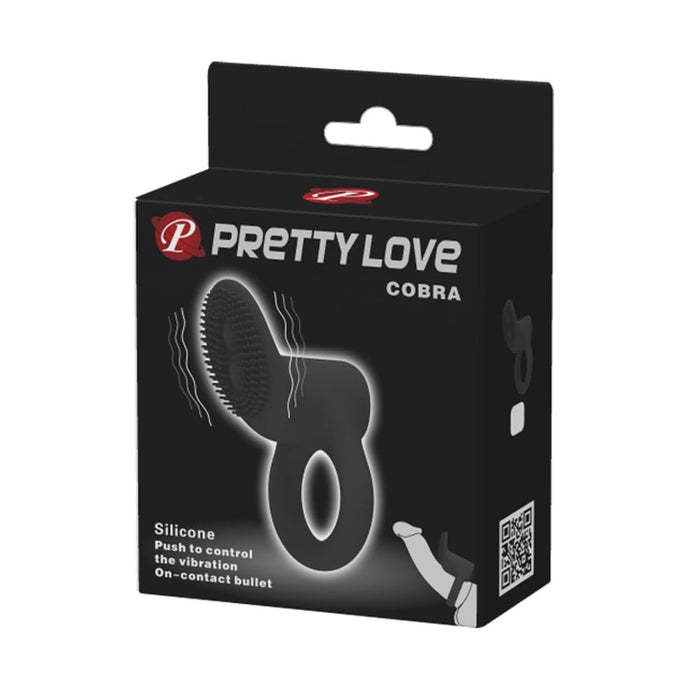 Inel vibrator, Pretty Love Cobra, silicon negru