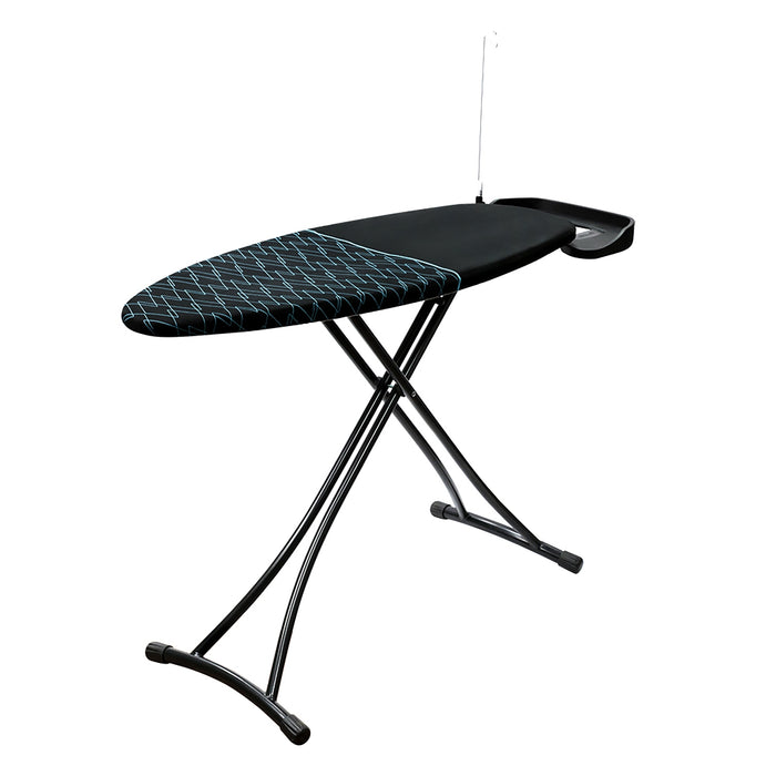 Masă de călcat, Cecotec Strongboard 400 Borneo, 125 x 45 cm, negru cu model albastru
