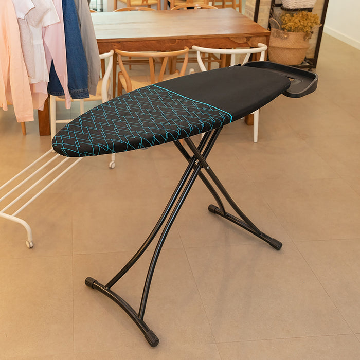 Masă de călcat, Cecotec Strongboard 400 Borneo, 125 x 45 cm, negru cu model albastru