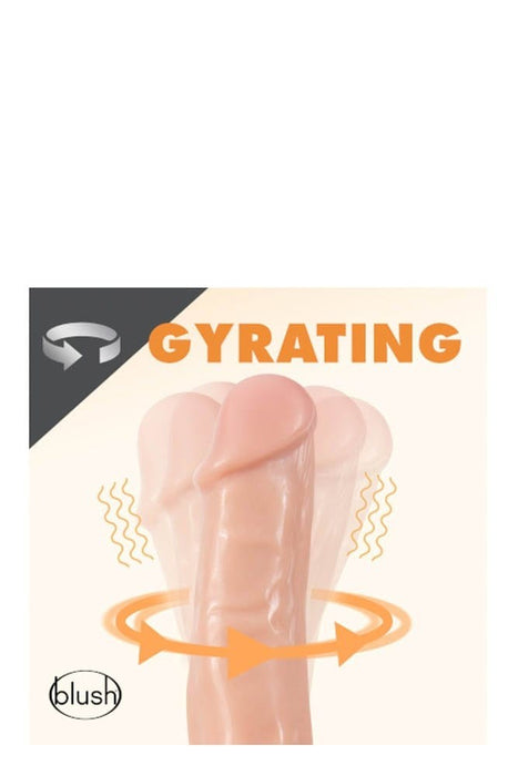 Dildo vibrator rotativ, Blush Dr. Skin, 20 cm, ventuză