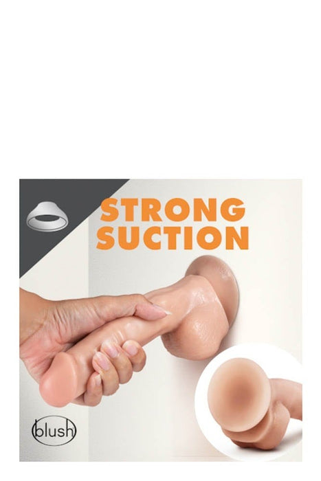 Dildo vibrator rotativ, Blush Dr. Skin, 20 cm, ventuză