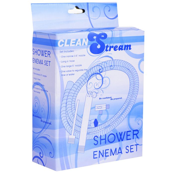 Sistem duș cu clismă, Xr Brands CleanStream, furtun metalic 2 m