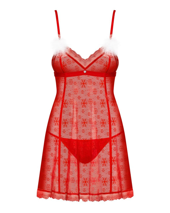 Babydoll Obsessive Claussica, roșu, XS/S