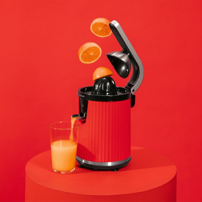 Storcător citrice, Cecotec Xqueeze RetroJuice 600 W, filtru inox, roșu