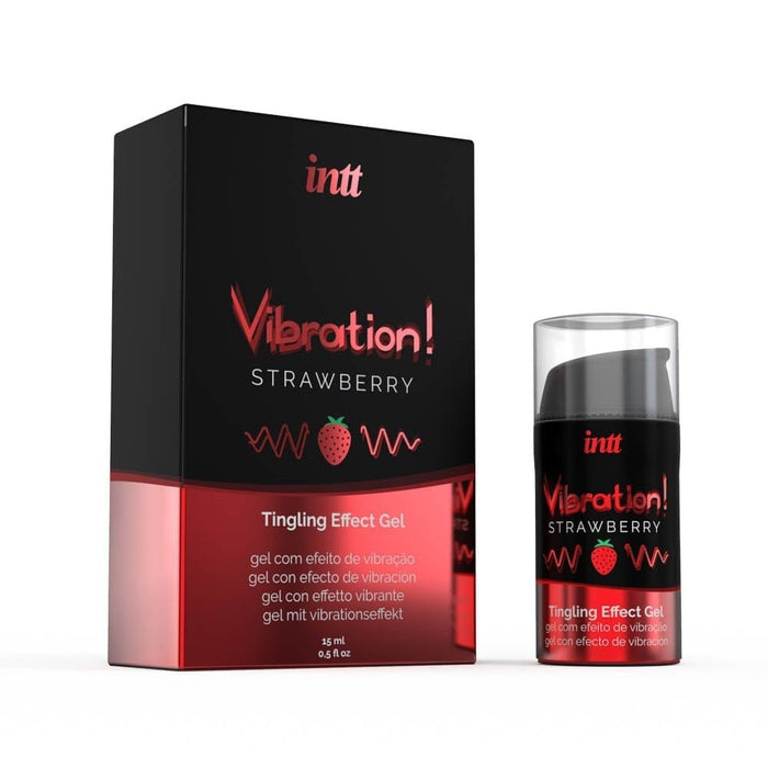 Gel stimulativ, Intto, Vibration, căpșuni, 15 ml