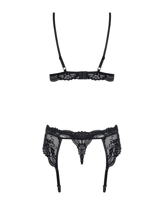 Set lenjerie erotică, Obsessive 810-SEG-1, negru, S/M