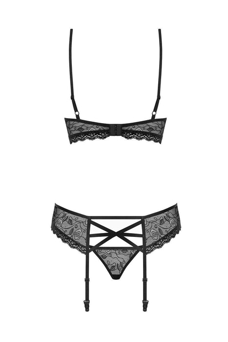 Set lenjerie erotică, Obsessive, 818-SEG-1, negru, mărime L/XL