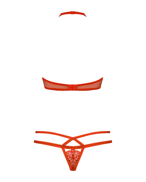 Set lenjerie intimă, Obsessive, 838-SET-3, roșu L/XL