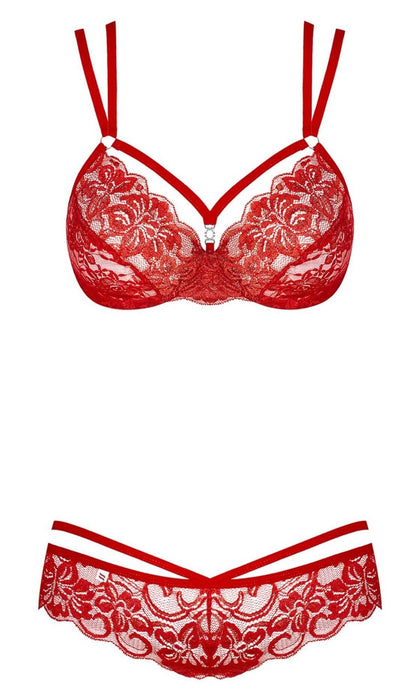 Set lenjerie, Obsessive, model 860, roșu S/M