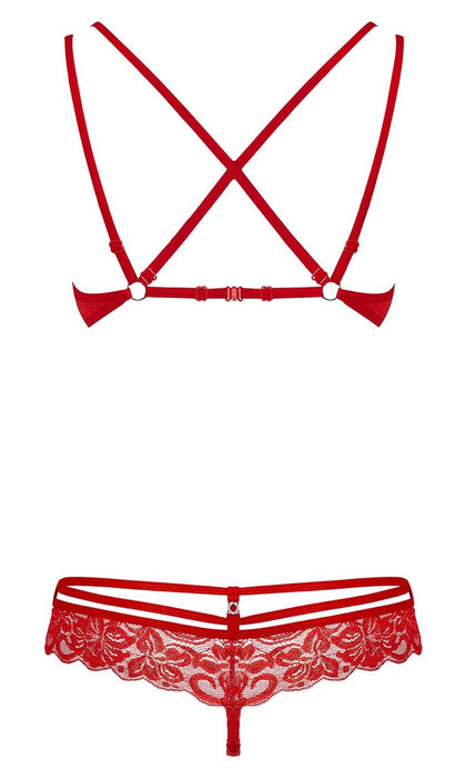 Set lenjerie, Obsessive, model 860, roșu S/M