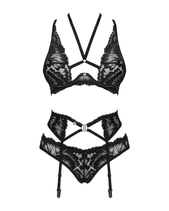 Set lenjerie, Obsessive, Alessya, negru XS/S