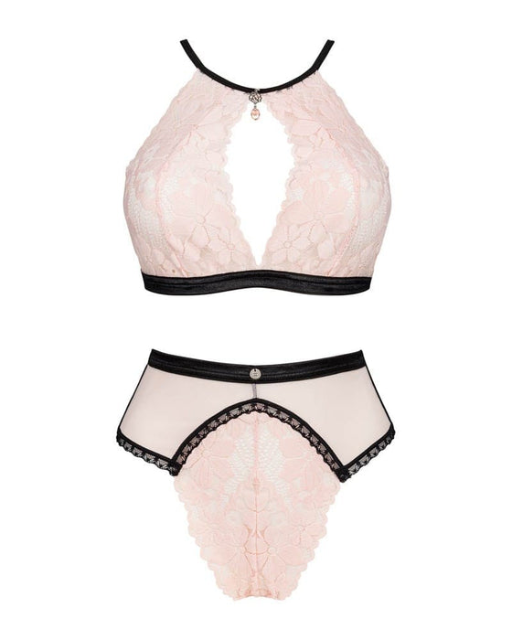 Set lenjerie, Obsessive, Lilines, dantelă roz, L/XL
