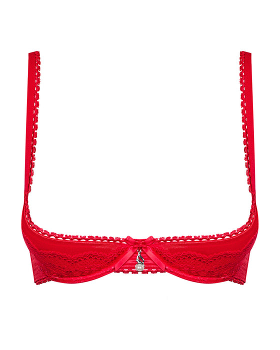 Sutien, Obsessive Lovica, L/XL, roșu cu dantelă