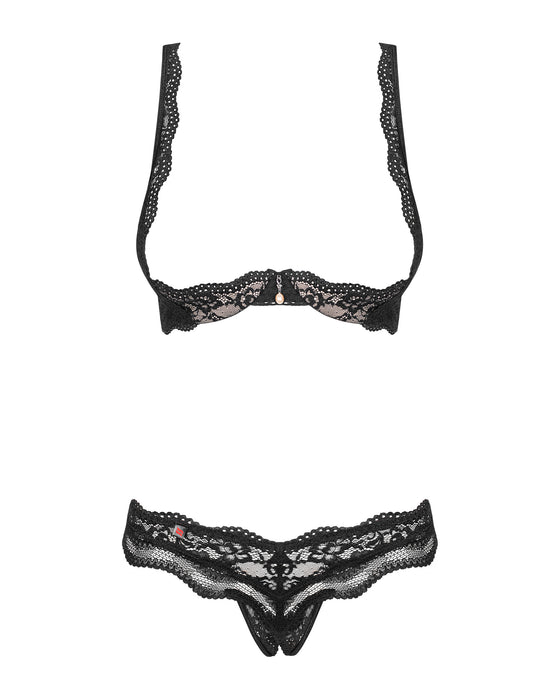 Set lenjerie 2 piese, Obsessive Luvae, negru, S/M