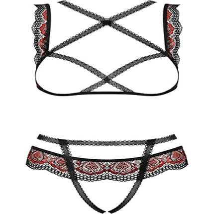 Set lenjerie, Obsessive Megies, L/XL, negru