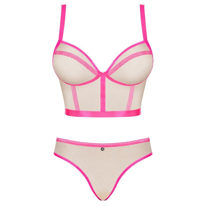 Set top și chiloți, Obsessive Nudelia, roz L/XL