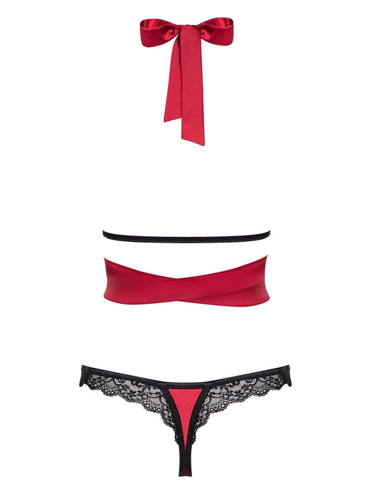 Set lenjerie, Obsessive Sensuelia, roșu-negru, mărime L/XL