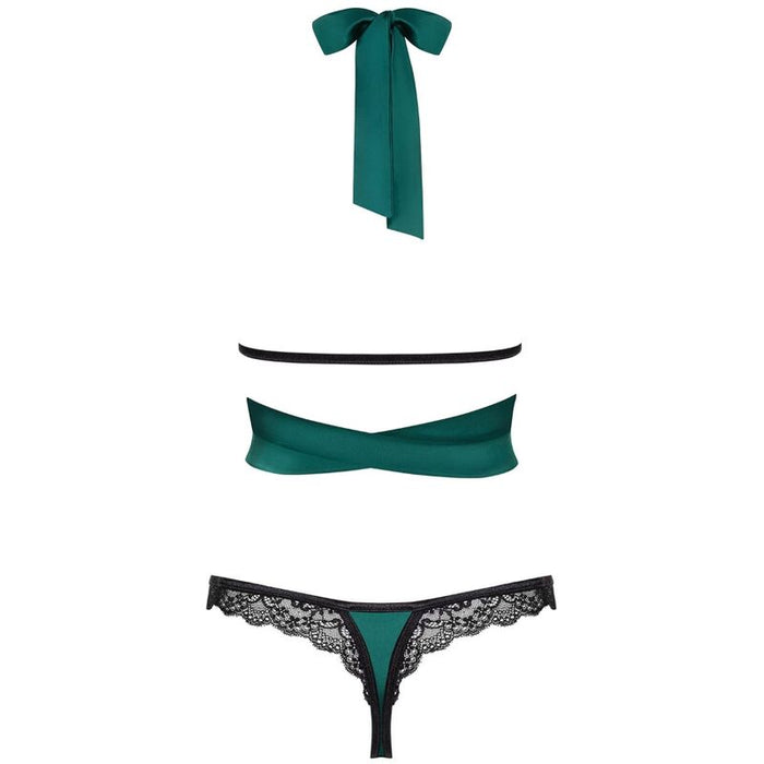 Set lenjerie, Obsessive Sensuelia, verde cu dantelă, L/XL