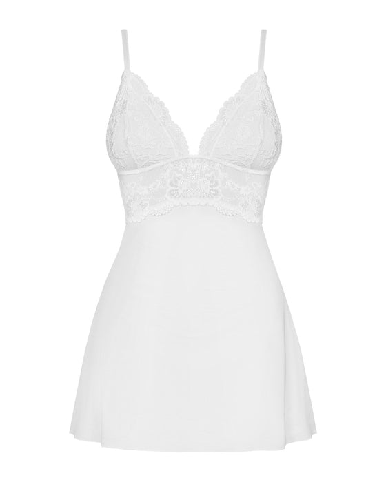 Babydoll și Tanga, Obsessive 810-BAB-2, Alb, L/XL