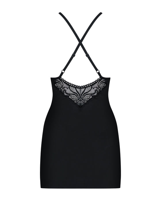 Set Lenjerie Babydoll, Obsessive 828-CHE-1, Negru, S/M