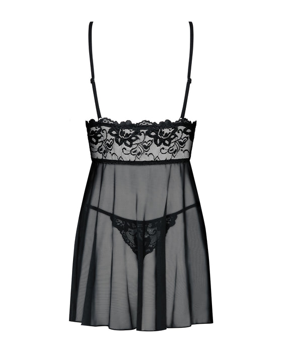 Babydoll și Tanga, Obsessive Idillia, Negru, L/XL