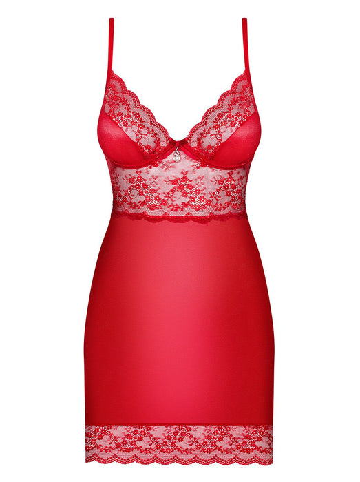 Babydoll Obsessive Lovica S/M, roșu, dantelă