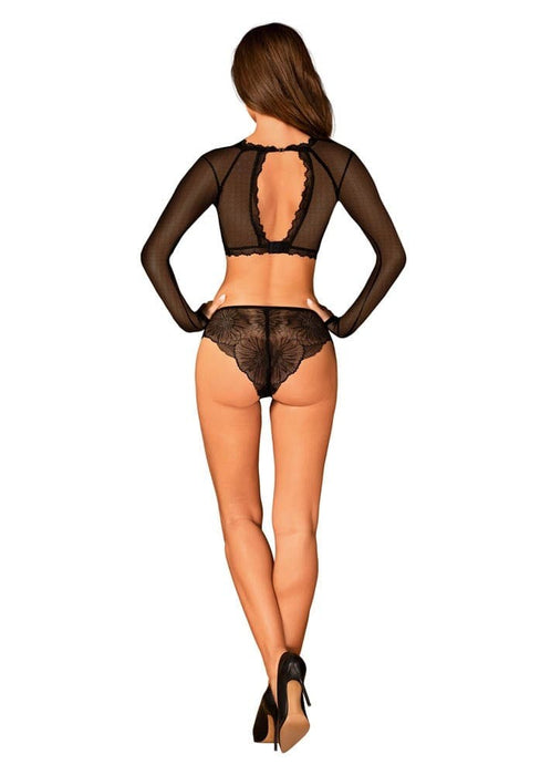 Top Mibelia, Obsessive, XS/S, decupaj spate, negru