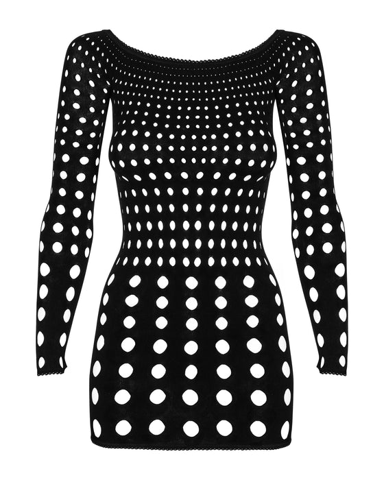 Rochie mini, Obsessive Rocker, neagră, mărime S/M/L