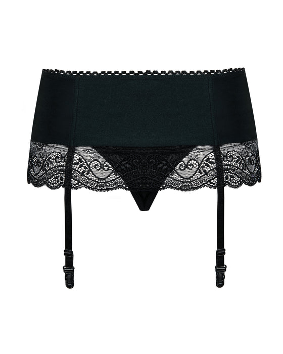 Set portjartier și tanga, Obsessive Miamor, L/XL, negru