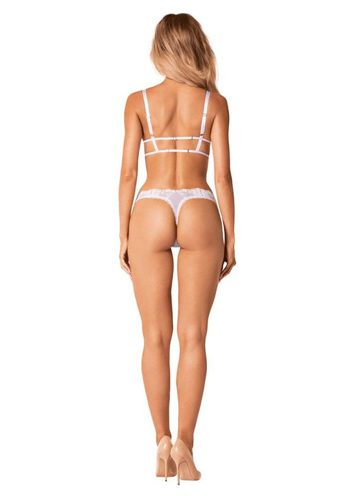 Set lenjerie 2 piese, Obsessive Heavenlly, dantelă florală, XS/S