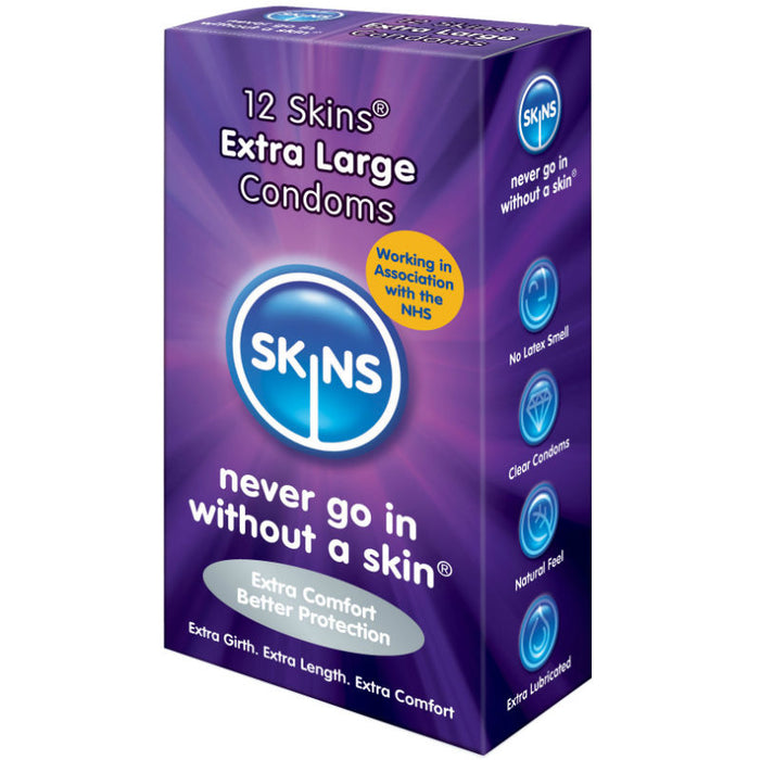 Prezervative Extra Large, Skins, 12 bucăți