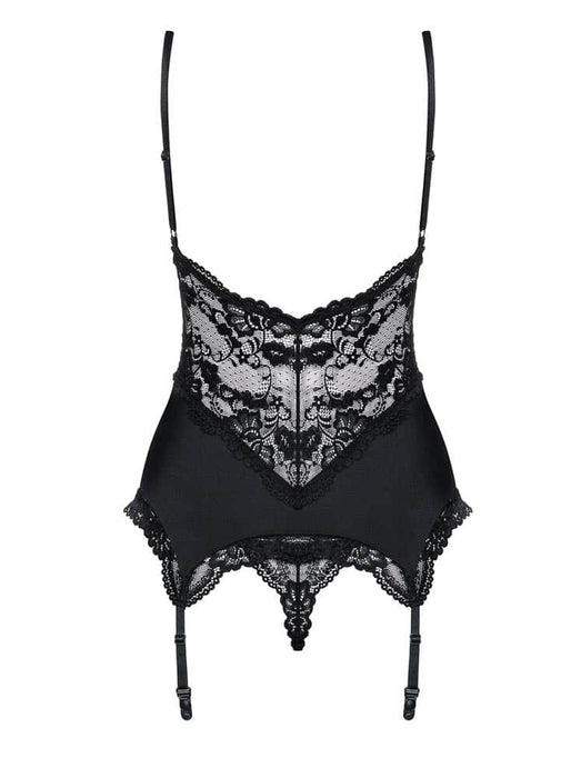 Set Corset și Tanga, Obsessive, Negru, S/M