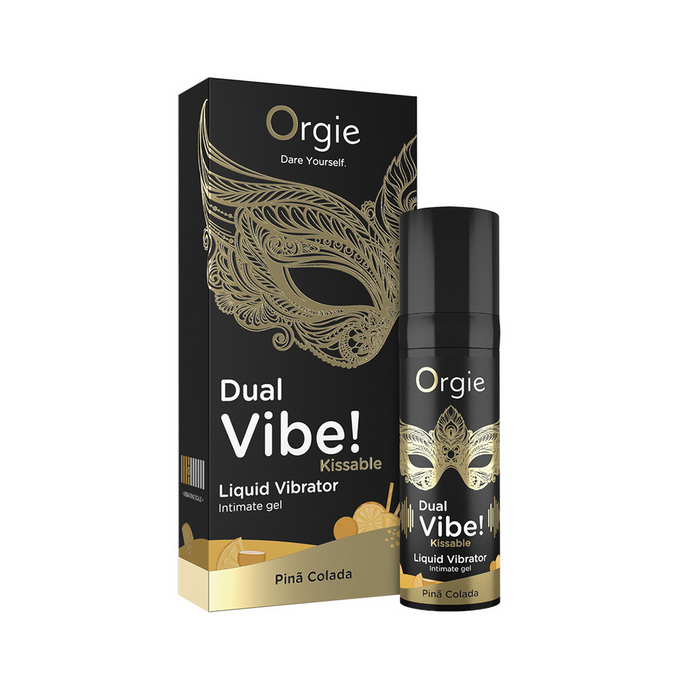 Gel vibrator lichid Orgie Dual Vibe, Pina Colada, 15 ml