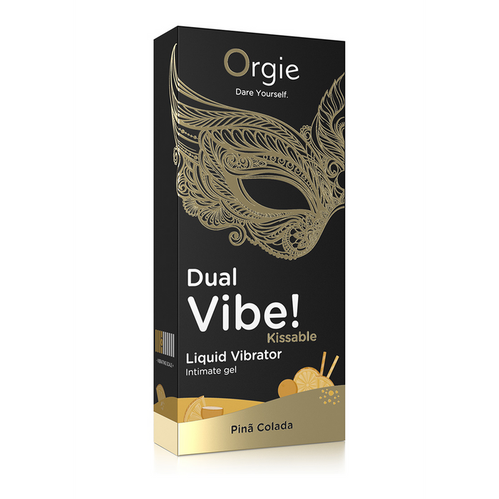 Gel vibrator lichid Orgie Dual Vibe, Pina Colada, 15 ml
