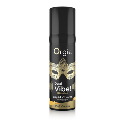 Gel vibrator lichid Orgie Dual Vibe, Pina Colada, 15 ml